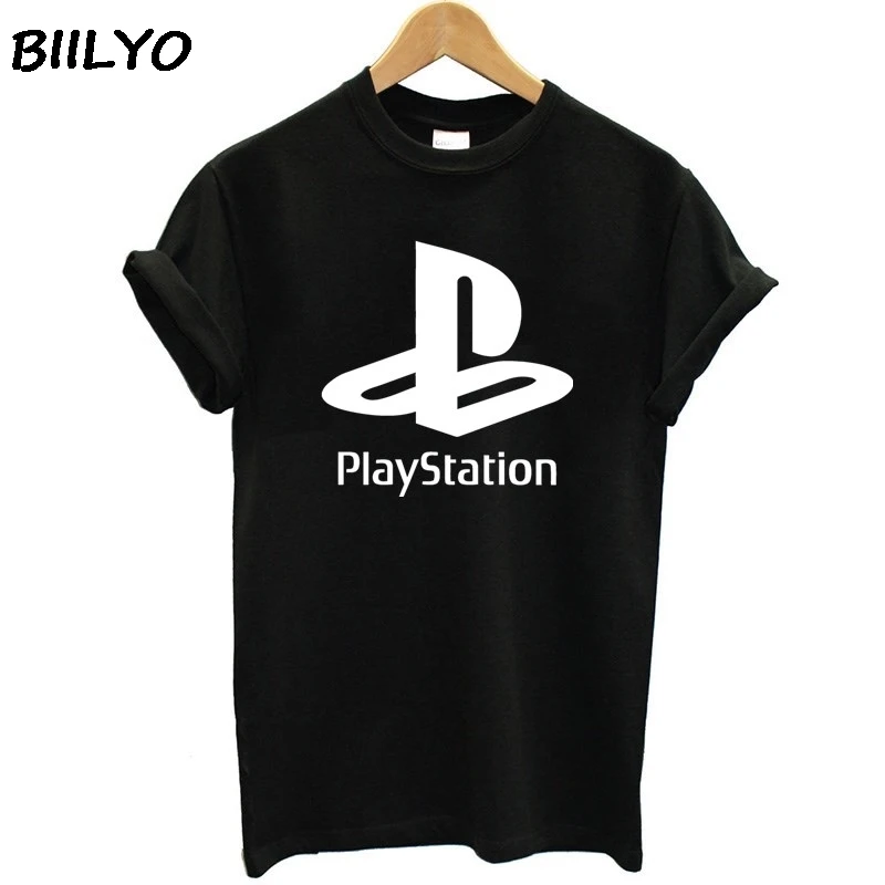 Playstation sony логотип Gamer Лицензия взрослых майка Для женщин топ тройники хлопковая