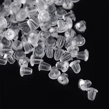 SexeMara 100 sztuk/partia jasne miękkie gumy silikonowej kolczyk Backs bezpieczeństwa zatyczka gumowa akcesoria biżuteria biżuteria DIY części zatyczki do uszu(China)