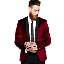 Шаль с лацканами Для мужчин 2 шт. Свадебные бархат жениха Смокинги для женихов дружки Best человек Костюмы