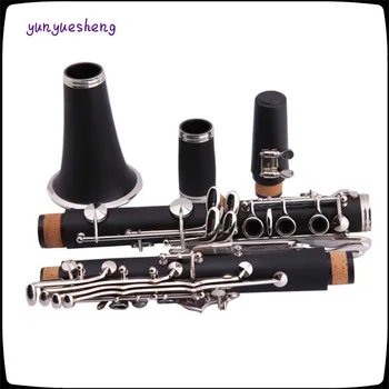 

New Black Concert Student Band B Beginner Flat Clarinet w/ 10 Reeds Case