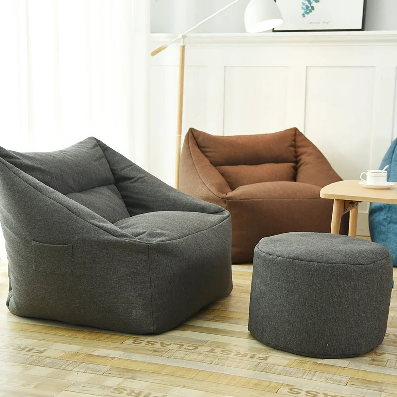  Lazy sofa beanbag Single Fabric minimalism living room sofa tatami bedroom portable detachable bean - 32973875877