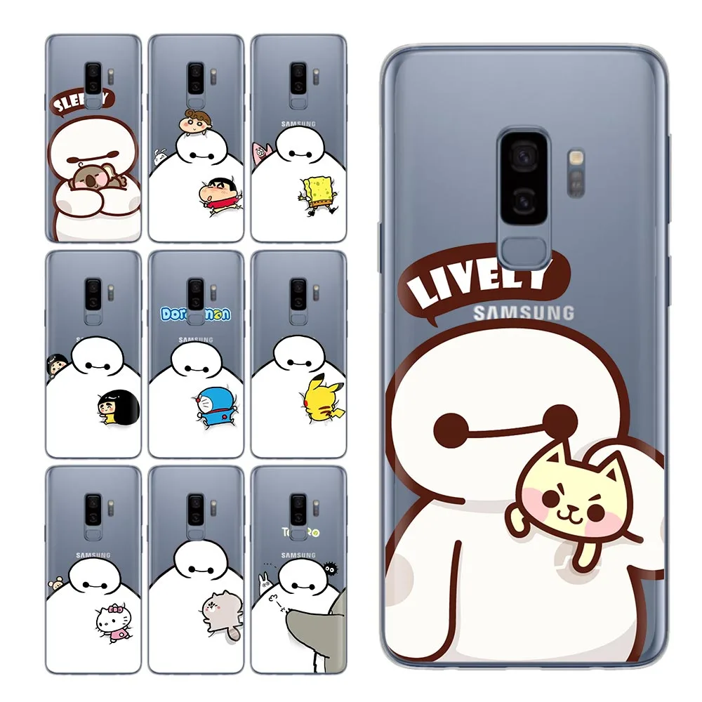 

Fashion Baymax For Case Samsung Galaxy S9 Cute Spongebob Doraemon in Baymax phone case for Funda Samsung Galaxy S9 Plus S7 S8