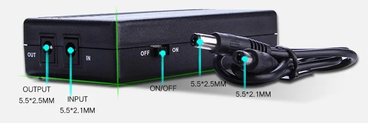 Классическая надежная модель 12 V 1A мини ups электрическое питание, работающего на постоянном токе 12 В в источниках бесперебойного питания, источник бесперебойного питания для маршрутизатор Wi-Fi модем и переключатель