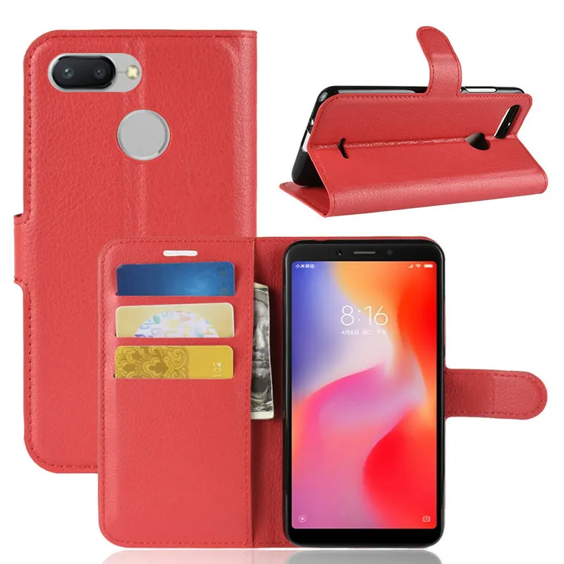 

Luxury Flip Leather Case cover for Xiaomi Redmi 6 for Xiaomi Redmi 6 Pro 3GB 4GB 32GB 64GB Phone Cover Wallet case with Stand