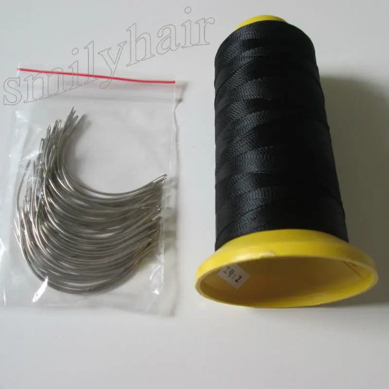 10 шт. 6,5 см длина C Тип Ткачество иглы изогнутые иглы подарок с 1 рулоном хлопок ткачество нитки для шитья для уток волос