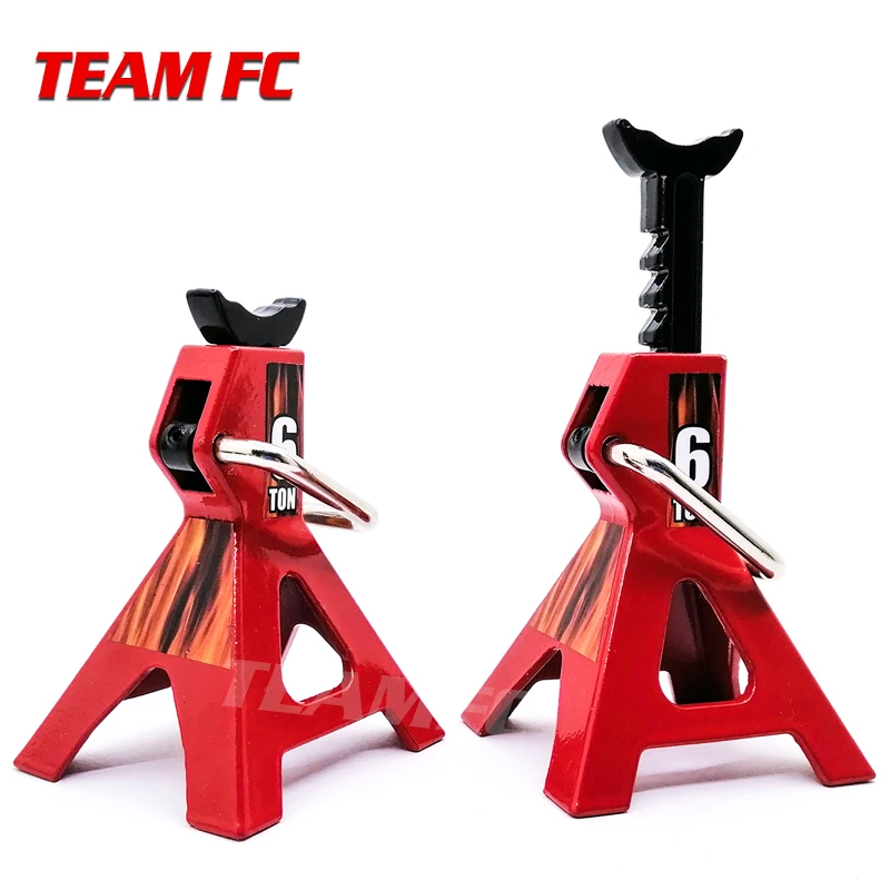 2Pcs Metal Toy 6 Ton /3 Ton Scale Jack Stand Strumento Di Riparazione Regolabile In Altezza Per 1/10 Rc Crawler Truck Trx-4 Trx4 Axial Scx10