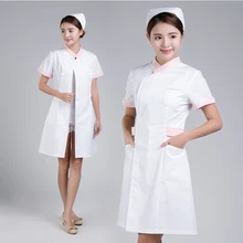 Летняя униформа для салонов красоты с короткими рукавами медицинская одежда wahsable и прочный белый детское пальто с бесплатной кепкой