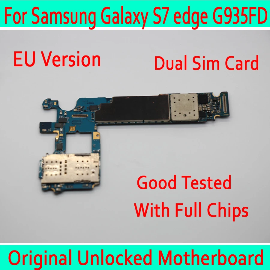 

for Samsung Galaxy S7 edge G935FD Original unlocked Motherboard Dual Sim Card for Samsung S7 G935FD Logic board Europe Version