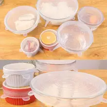 6 шт Силиконовые растягивающиеся крышки УНИВЕРСАЛЬНЫЕ СИЛИКОНОВЫЕ пищевые обертывания крышки кастрюли силиконовые крышки кастрюли кулинарные кухонные принадлежности