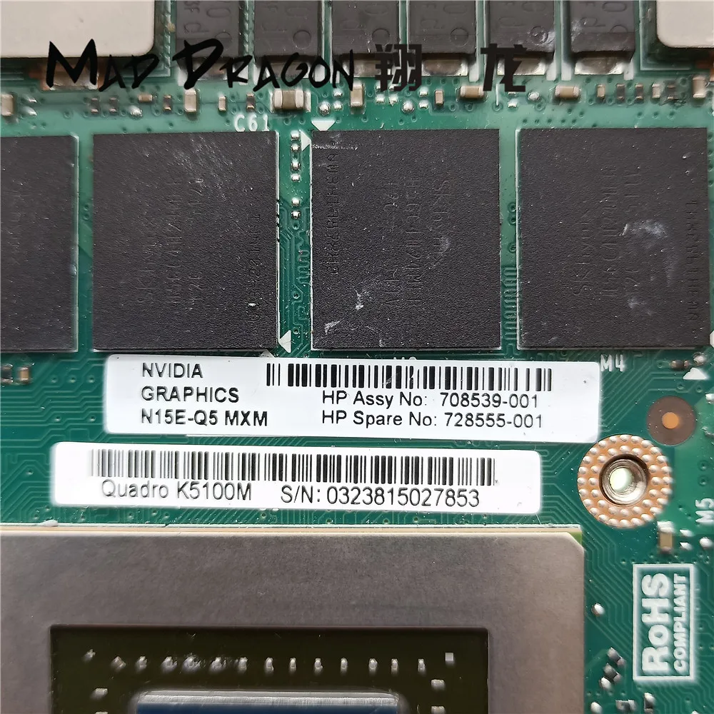 Новая Оригинальная видеокарта для Dell M6800 HP ZBOOK 17 G1 G2 N15E Q5 A2 GPU NVIDIA QUADRO K5100M 8 ГБ GDDR5 MXM III