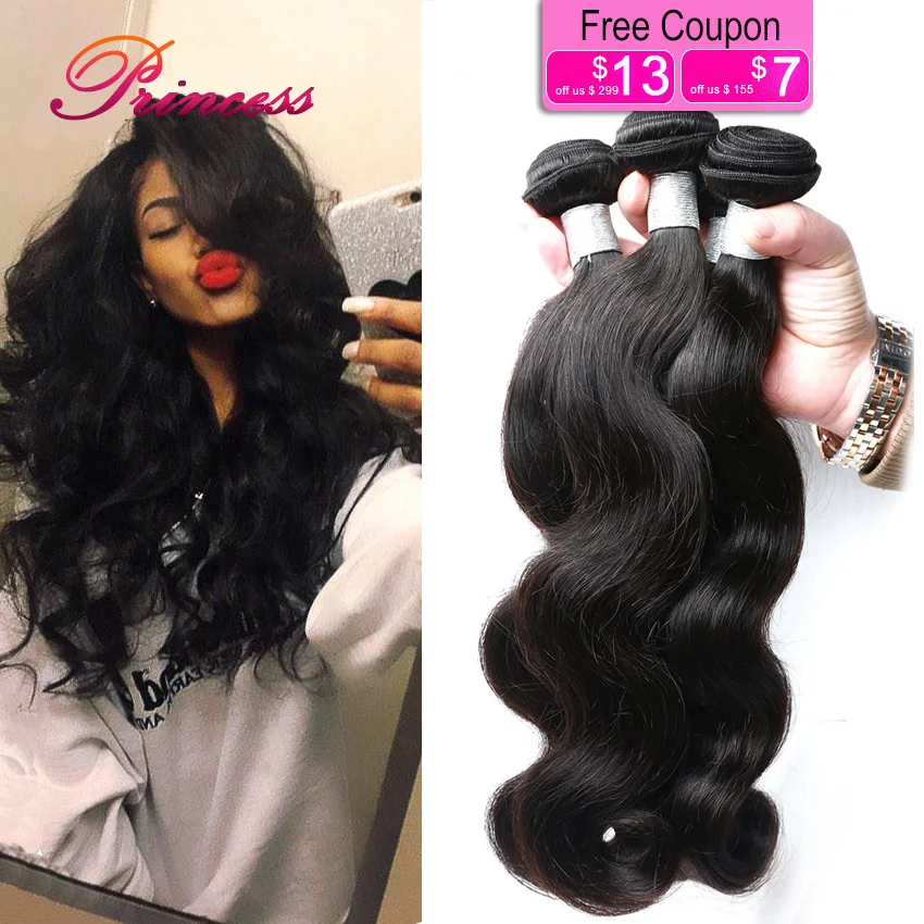 Princess 8A Malaysian Virgin Hair Body Wave 3pcs/lot 100% Human Hair Weave Virgin Unprocessed Malaysian Body Wave Hair Bundles