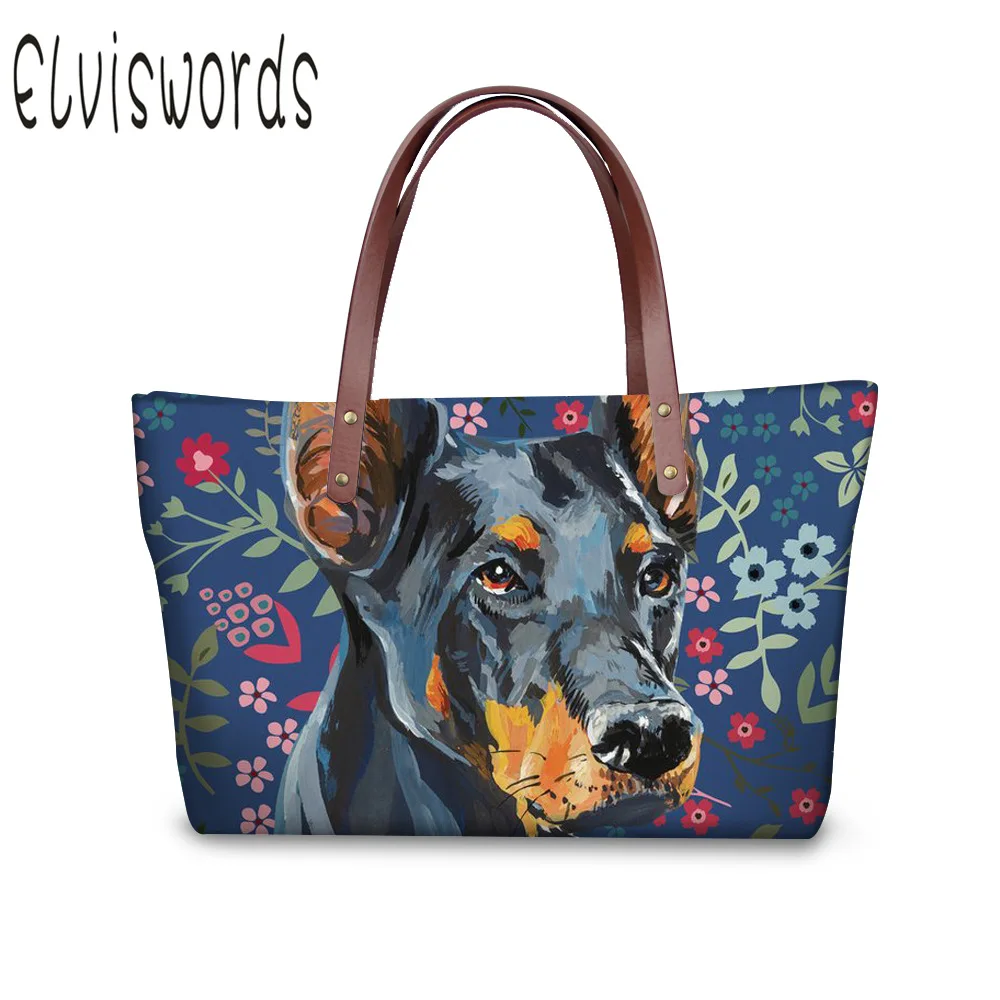 

2019 Dalmatian Flower Girls Big Handbag Totes High Quality Pet Dog Printing Fashion Shoulder Bags For Women