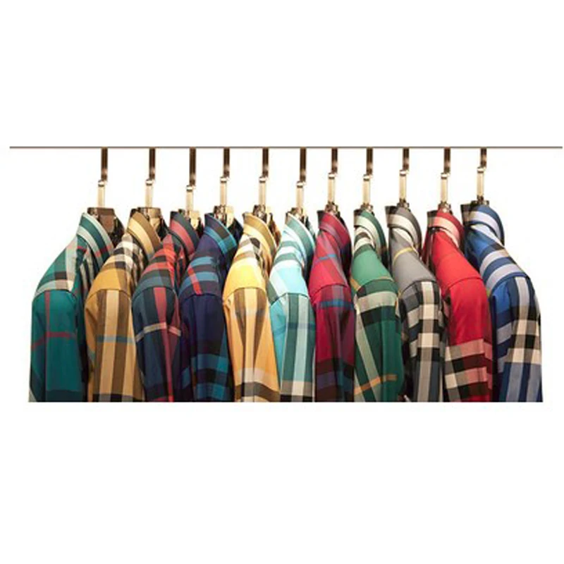 

J.DeL'or men's high quality cotton grid shirt, long sleeve shirt British style shirt
