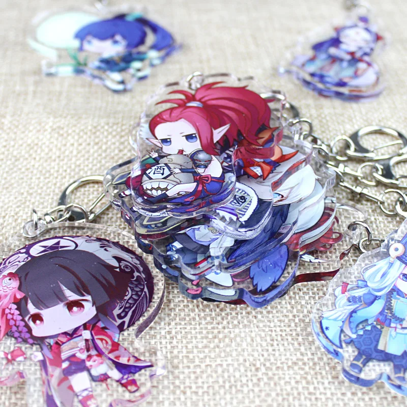 

Anime Onmyoji Acrylic key chain Demon knife girl fashion cute pendant Chaveiro Keyring Jewelry