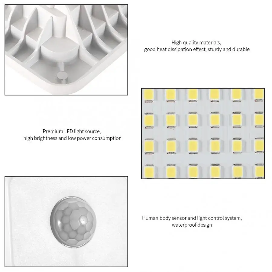 AC 220 В 50 Вт Водонепроницаемый 64LED Точечный светильник датчик человеческого тела настенный светильник для сада во дворе 6000K белый светильник ing