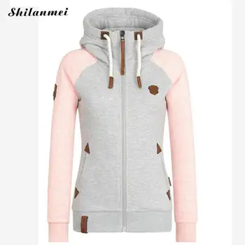 

2018 Autumn Women Hoodies Sweatshirts Long Sleeve Hoody Ladies Zipper Pocket Plus Size Women'S Hoodies Sweatshirt Coat 5xl 4xl