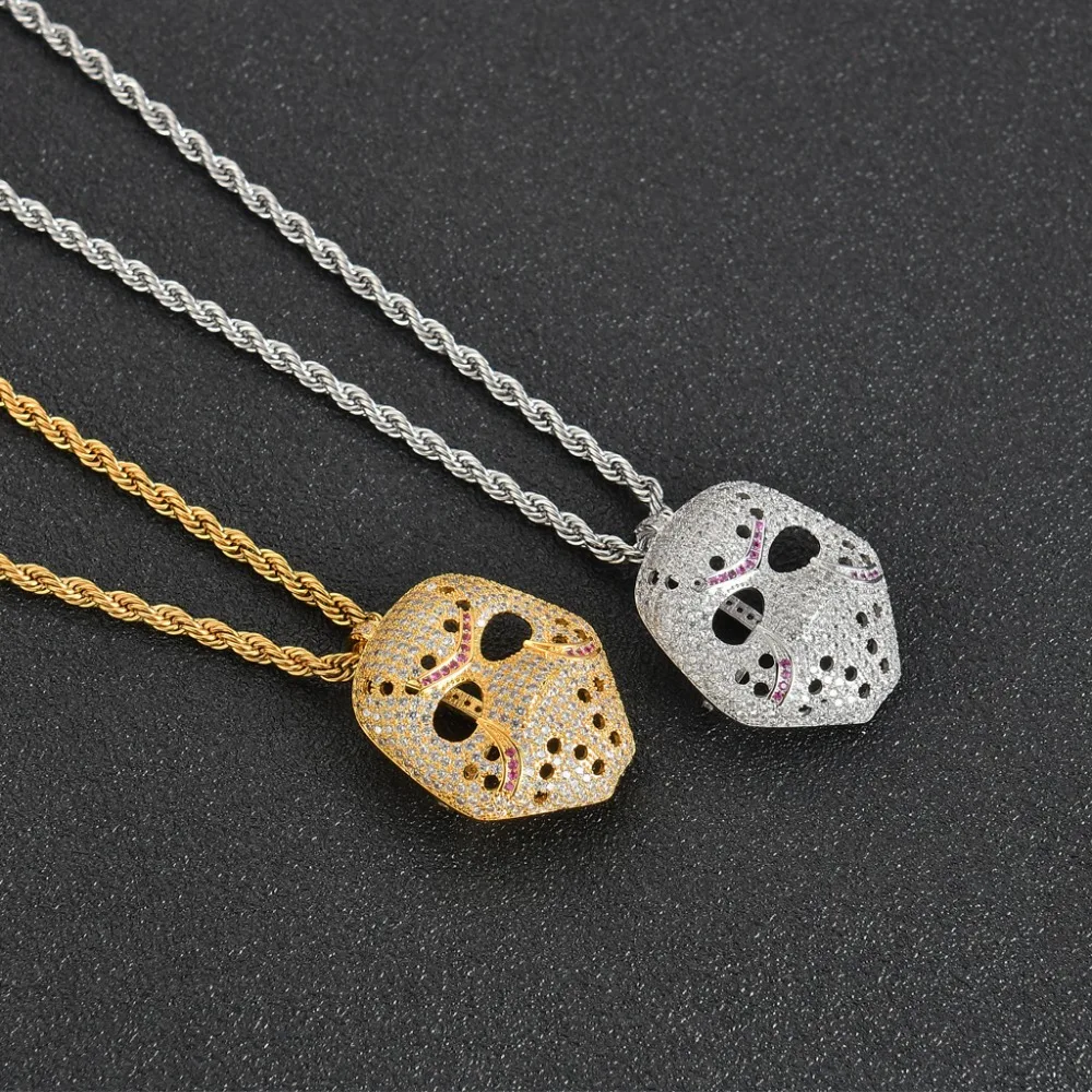 Hiphop Jewelry Micro Pave Mask Pendant (8)