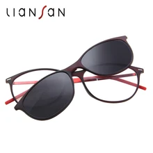 LianSan кошачий глаз винтажные поляризационные женские Солнцезащитные очки женские мужские роскошные брендовые дизайнерские титановые пластиковые модные мужские черные LSP8177