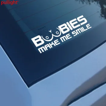 

BOOBIES MAKE ME SMILE FUNNY CAR STICKER DECAL TIT BOOB WINDOW VINYL