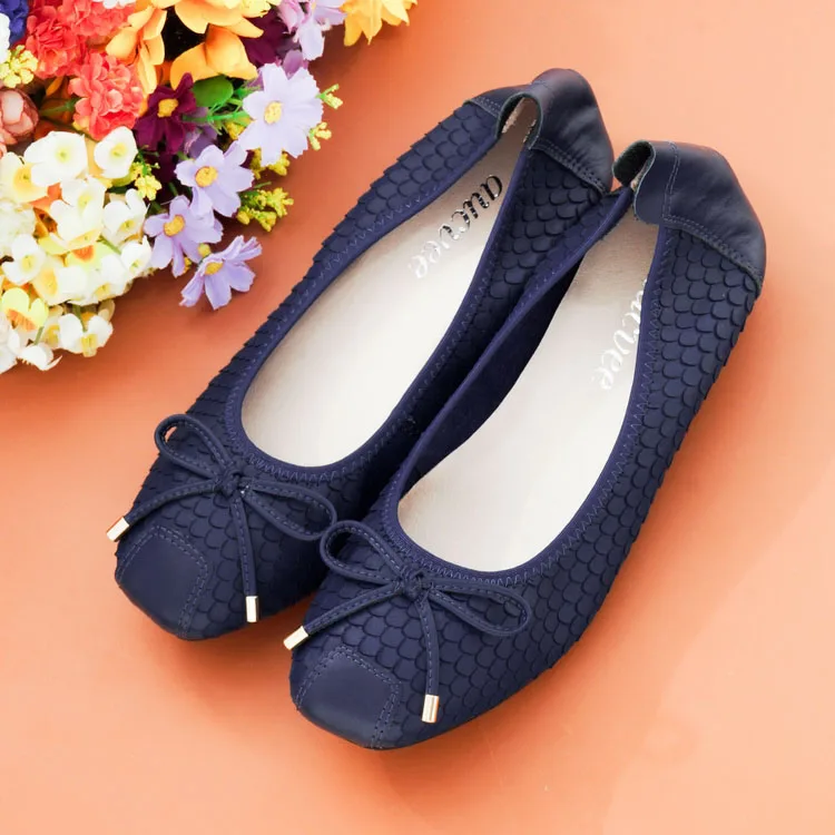 Genuine Leather Women Soft Flats Women Slip-on Shoes Square Toe Elegant Office Lady Shoes for Party Causal Baleriny Woman Loafer (25)