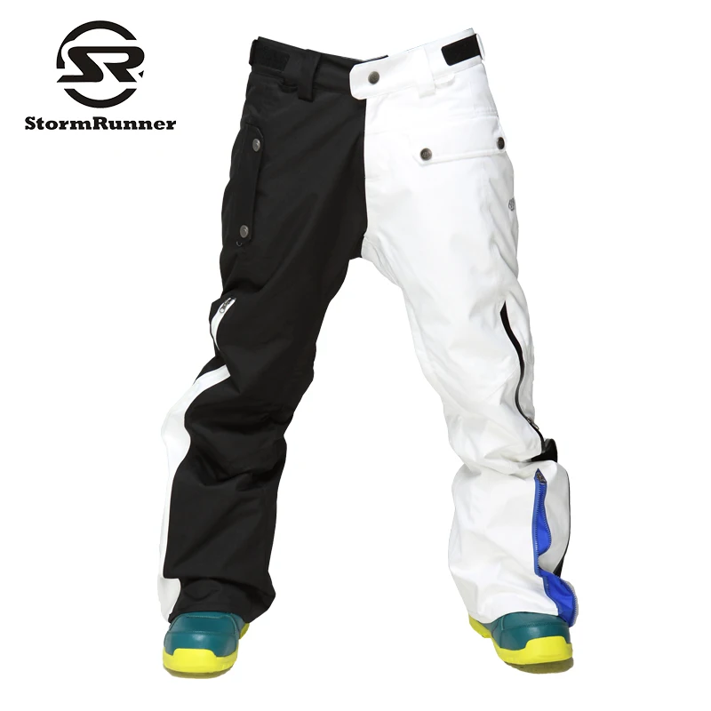 StormRunner white and black color Snow Ski pants Men's outdoor sport