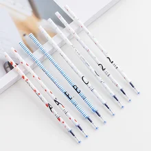 0,38 мм 8 шт./компл. стержни для гелевых ручек Подпись стержни для ручек Kawaii Канцелярские синего цвета с черными чернилами приятный для школы офиса письменные принадлежности