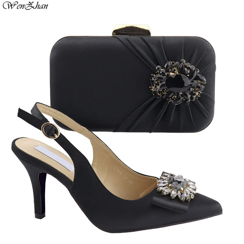 Décoré Ensembles Top blue Mode De Strass Et green 2 Qualité wine Italiennes Pour 38 Noires sliver Avec Chaussures C92 42 Black Partie Style Sac Pochette Ox8Awt0nBq