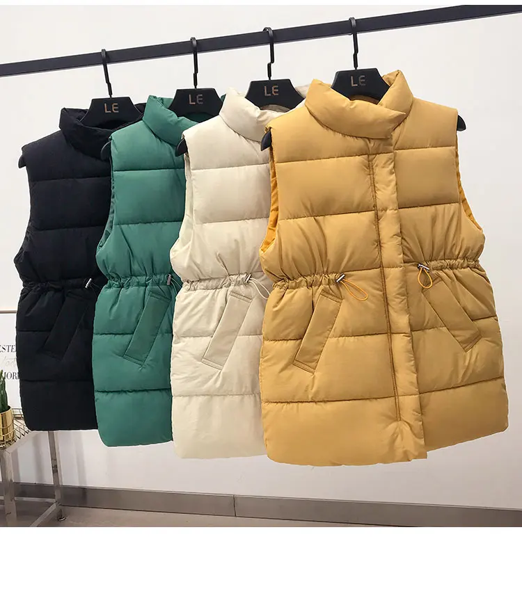 

2019 autumn and winter women vest lady coat new students short paragraph small cotton jacket sleeveless cotton vest
