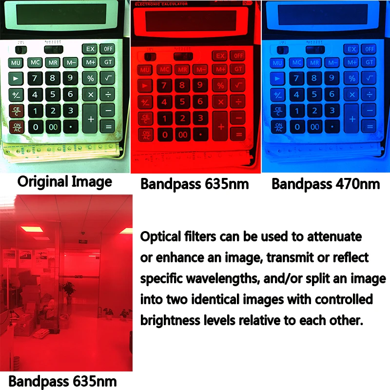 Стандартные фильтры зрения машины Cyan Bandpass 500nm C-рот промышленный объектив фильтр