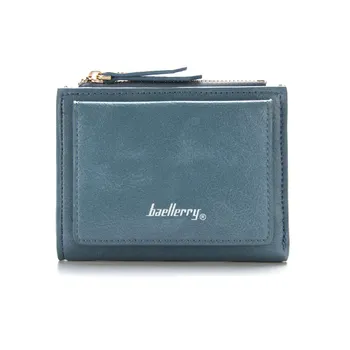 

Women Short Wallet 2 Folds Zipper Hasp PU Leather Money Purse Cards License Holder Pouch Handbag MSJ99