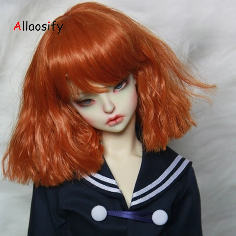Allaosify волос 1/6 1/3 1/4 bjd парик для кукол: кукольный парик высокого Температура парик волос оранжевого и белого цвета
