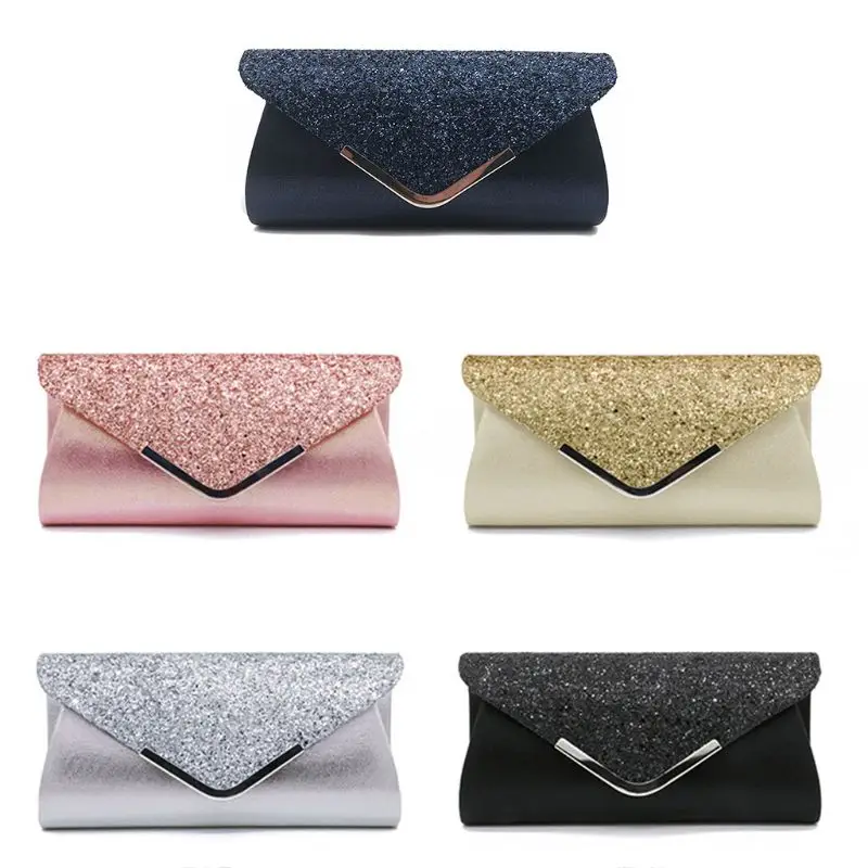 

Women Glitter Shiny Powder Shoulder Crossbody Wedding Evening Party Clutch Handbag Purse