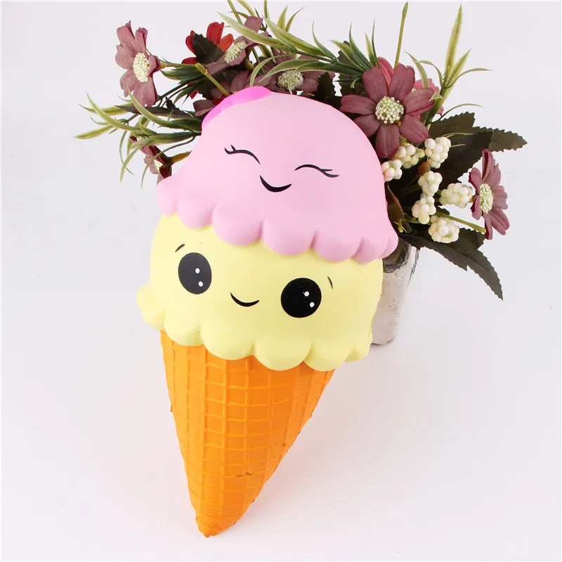 

10CM PU Cute Soft Squishy ice Cream Scented Super Slow Rising Phone Strap With Tags Squeeze Toys Key Chain Kids Toy Gift