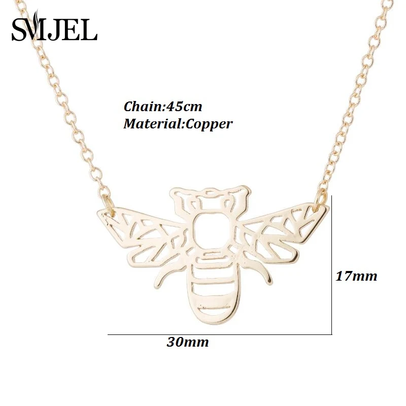 Кулон SMJEL в виде дикой животной оригами Золотая Пчела ожерелье и подвески