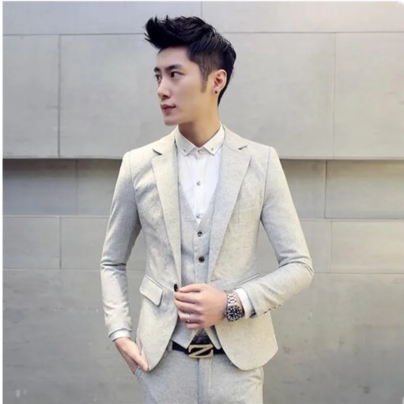 5-1 England style men business gentleman suit jacket 2017 new one button Blazers mn wedding banquet gray black