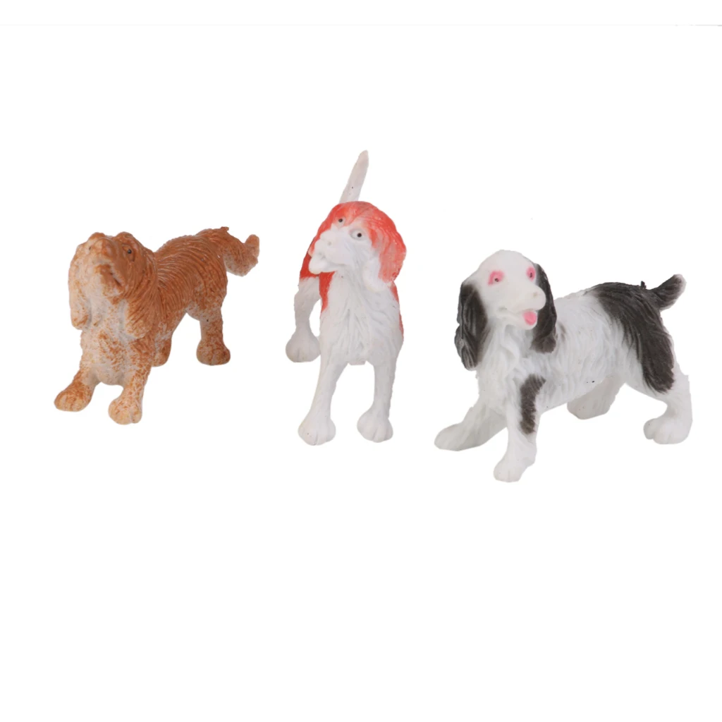 12Pcs/Pack Multi-Color Plastic Dog Pet Animal Model Toy for Kids Children Toddlers Gift Room Desk Table Decor