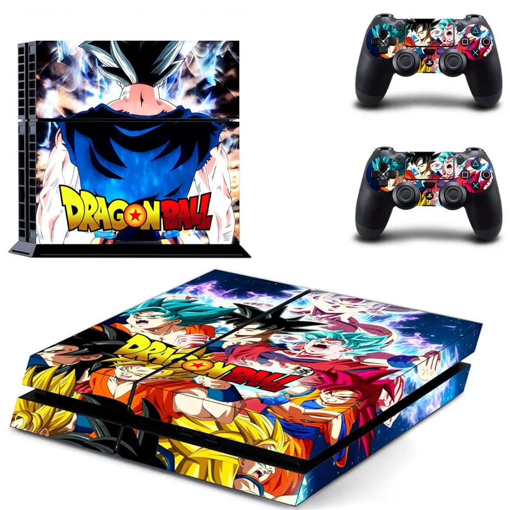 Новая наклейка для PS4 наклейка для консоли playstation 4 и 2 контроллера наклейка для PS4 виниловая наклейка-Dragon Ball Z Super Goku Vegeta
