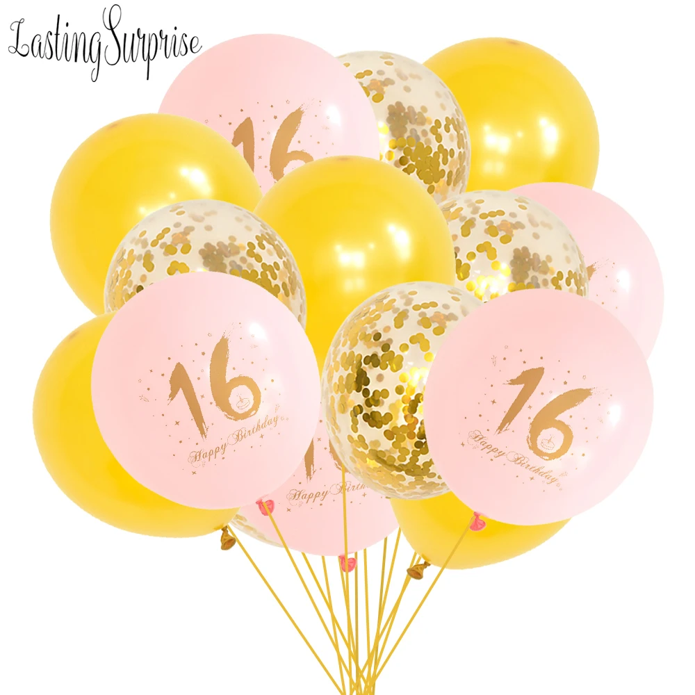 Air Balloon Gold Black 16 18 Balloons 18 Years Birthday Ballon Party Helium Birthday Party Decorations Adult 18th Party Favors (9)