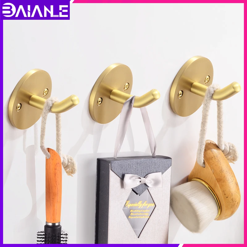 

Robe Hook Copper Bathroom Hook for Towels Key Bag Hat Wall Mounted Decorative Coat Rack Rail Shower Storage Clothes Hook Hangers