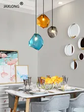 Modern LED pendant lights Design Colorful Crystal lustre Glass Ice Cubes Pendant Lamp Restaurant Personality Decor hanging lamp italy new design lollipops pendant light colorful glass shades hanging lamp lustre g9 led pendant lamp luminaria suspend lamp