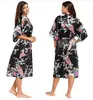 RB015 Satin Robes for Brides Wedding Robe Sleepwear Silk Pijama Casual Bathrobe Animal Rayon Long Nightgown Women Kimono XXXL ► Photo 3/6