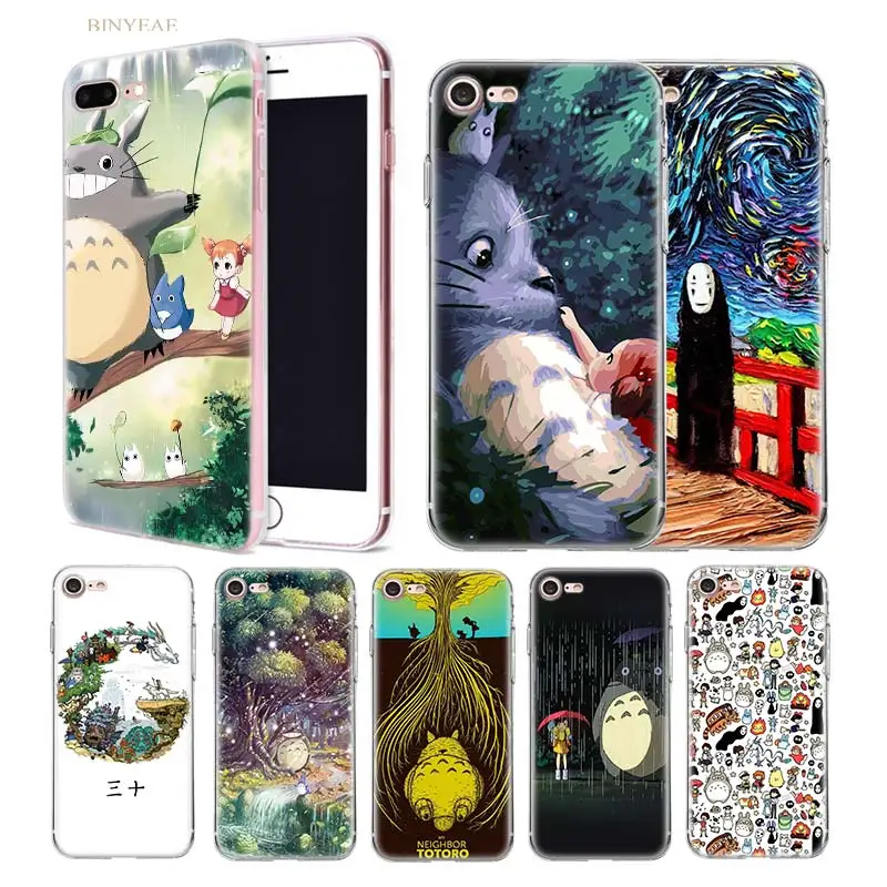 

Anime Case for iphone XR XS Max 5 5SE 5C 6 6S 7 7S 8 Plus X 10 Silicone Clear TPU Coque Cover Shell Cute Studio Ghibli Totoro 11
