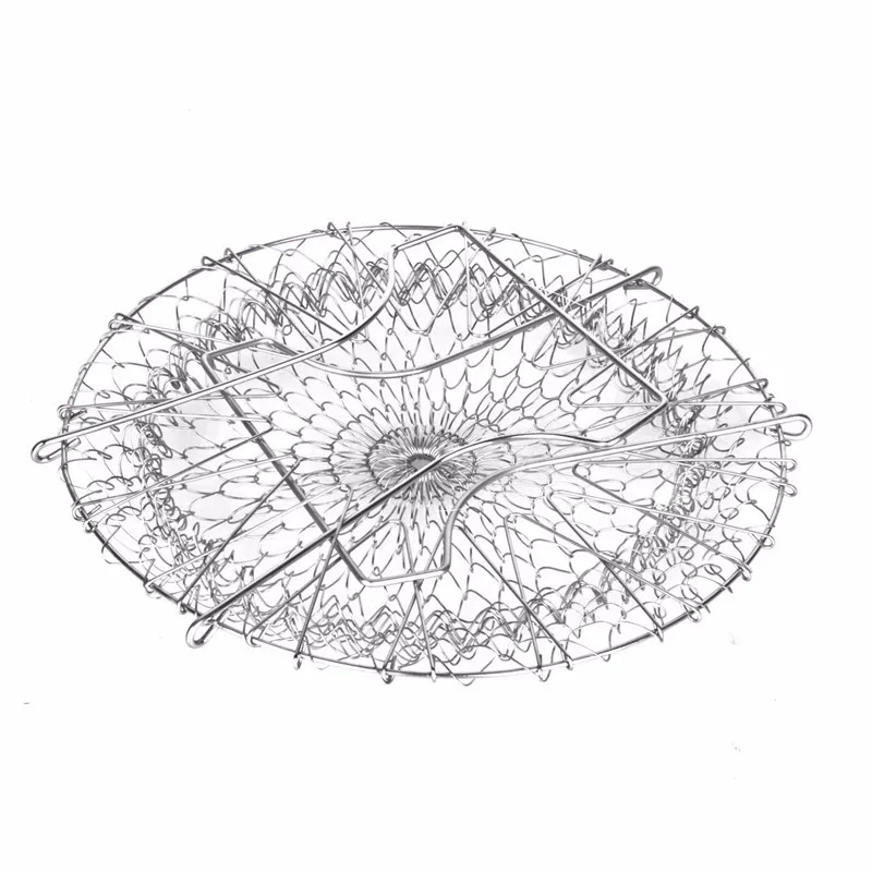 Складной промывка паром штамм кухонный дуршлаг для жарки Волшебная сетчатая корзина раскладной дуршлаг фильтр кухонное сито французский шеф-повар Корзина кухонная утварь