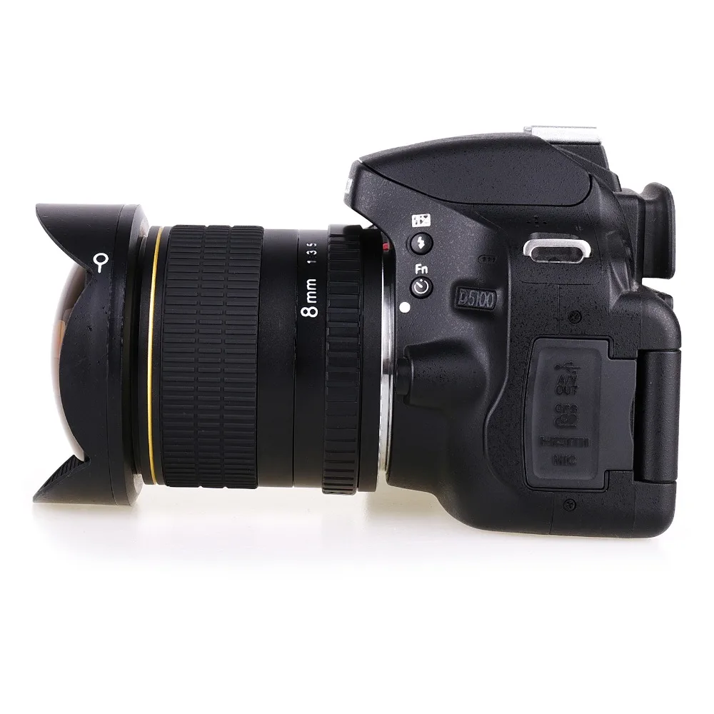 8 мм F/3,5 ультра широкоугольный объектив рыбий глаз для Nikon DSLR камеры D3100 D3200 D5200 D5500 D7000 D7200 D800