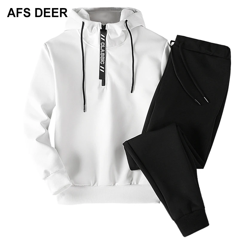 Spring Autumn Men's Clothing Casual Suit 2 Piece Tracksuit Set Hooded+Pants Sets Sportwear Men Set Sweatshirt Outwear Hoodie 4XL