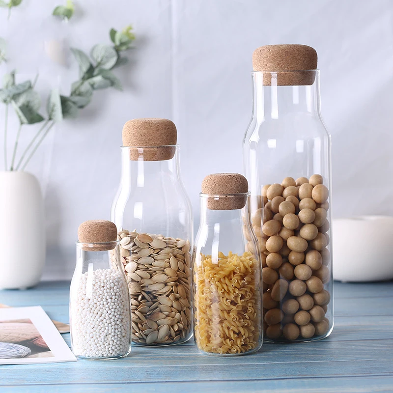 Creative High Borosilicate Glass Milk Storage Bottles Home Kitchen High