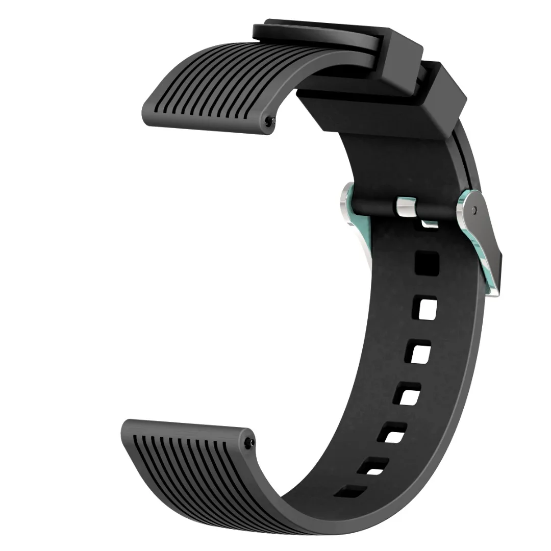 Candy Color 20MM Silicone Sport Watchband for Samsung Galaxy Watch Metal Buckle Striped Replacement Strap for SM-R810 42MM Gear2