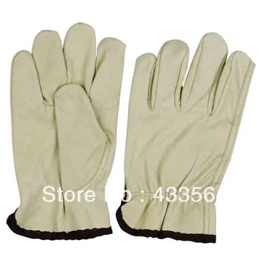 

Free shipping Western style Protecting safety Leather driver working glove in Genuine leather and coffee cuff