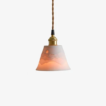 

Vintage Light Hanging Lamp Nordic Ceramics LED Pendant Light Fixtures Loft Decor Industrial Lamps Bedroom Metal Hanging Lights