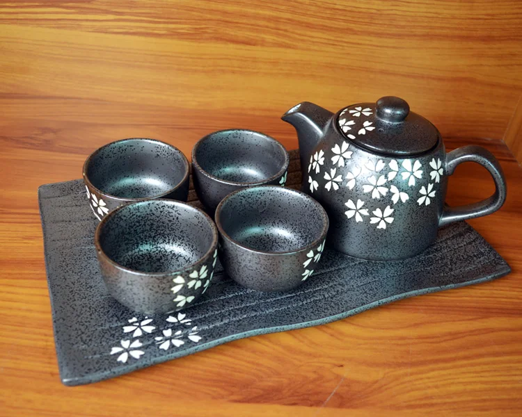 Горячий ветер и японский белый Вишневый чайник Набор чайный сервиз с керамическим фильтром экран